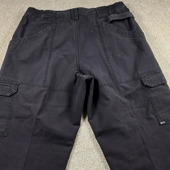 5.11 Tactical Pants Mens 34x30 Black Cargo Elastic Waist Outdoor Workwear - Picture 5 of 8